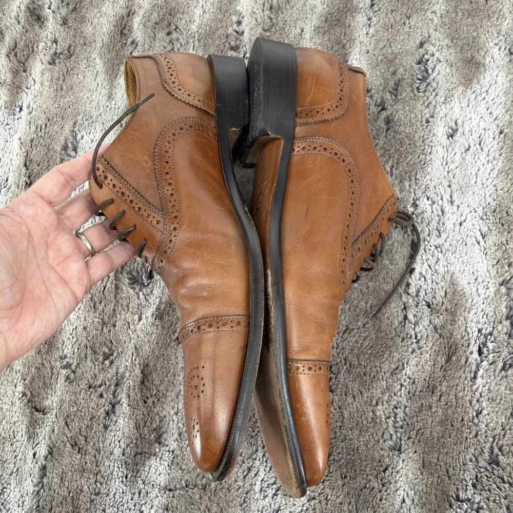 Broletto Bartolomeo Italy Mens Wingtip Oxford Brown Leather Dress Shoes 11 M